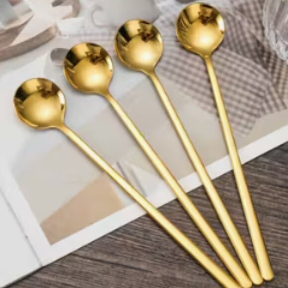 Goldtone Coffee Spoons - Picture 2 of 3